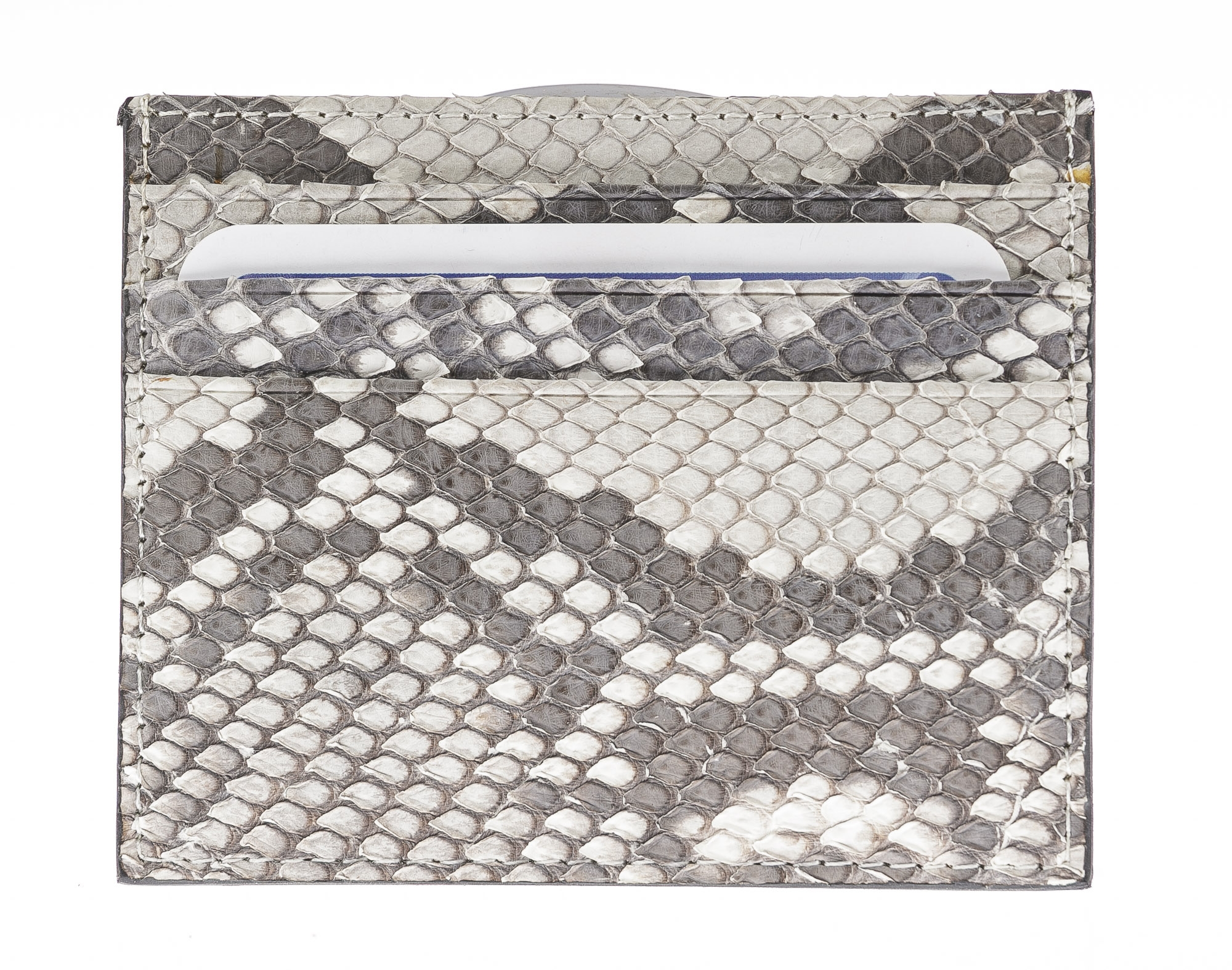 Genuine python leather credit card holder unisex ZANZIBAR, CITES, GREY ROCK  colour, SANTINI, LEATHER CREDIT CARDS