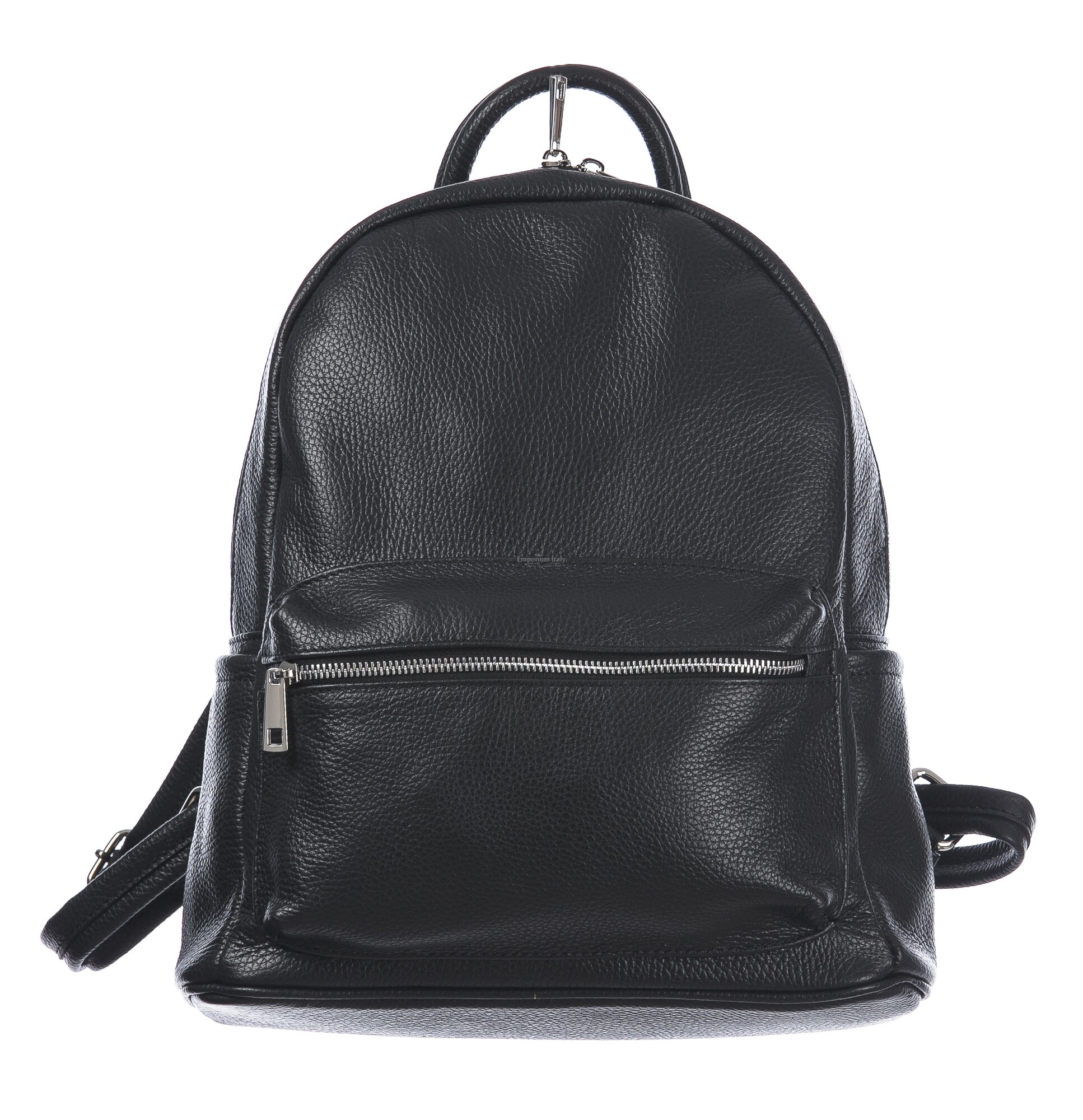 Genuine leather backpack for woman BERNINA , BLACK, CHIAROSCURO, MADE ...