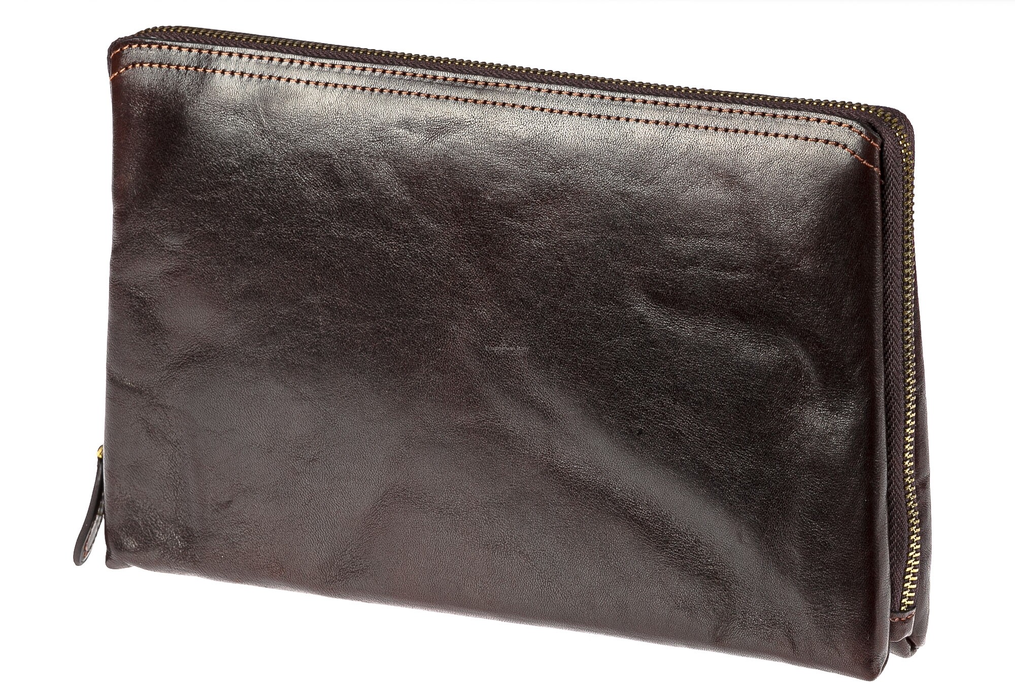 Genuine leather clutch bag for man NATHAN MAXI, DARK BROWN colour,  CHIAROSCURO, MADE IN ITALY, MENS LEATHER CLUCH BAGS