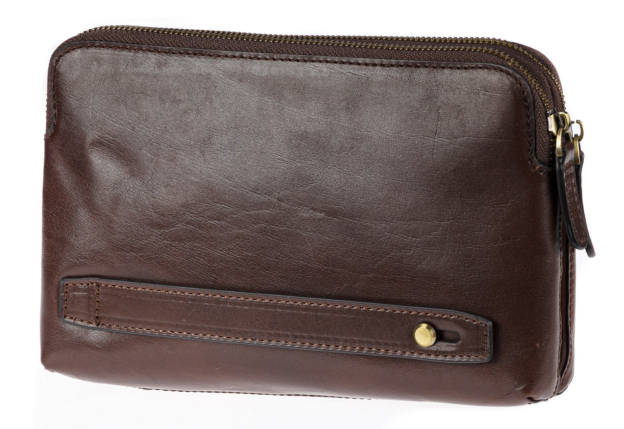 Genuine leather clutch for man JAMES, DARK BROWN colour, CHIAROSCURO, MADE  IN ITALY, MENS LEATHER CLUCH BAGS