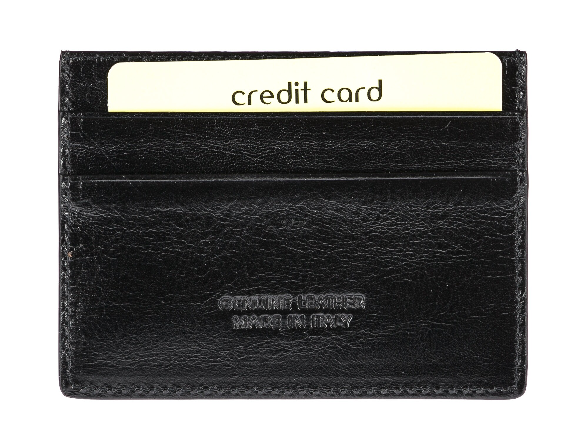 Porta tessere - carte di credito uomo / donna in vera pelle tradizionale  SANTINI mod BELGIO, colore NERO, Made in Italy.