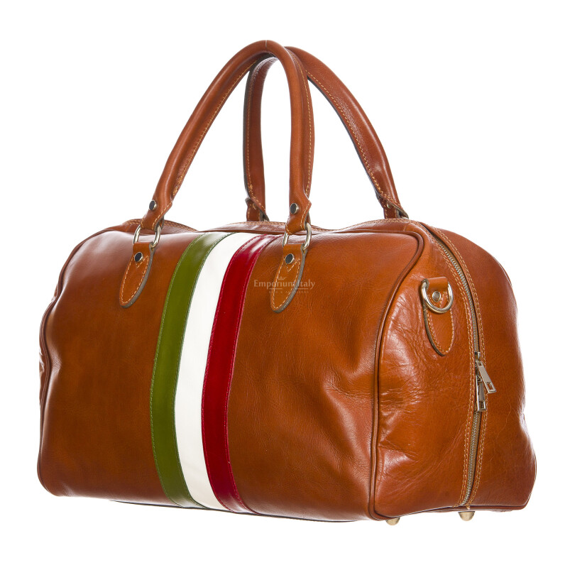 COMO MAXI: borsa da viaggio in cuoio, tricolore, colore : MARRONE, Madei un Italy (Borsa)