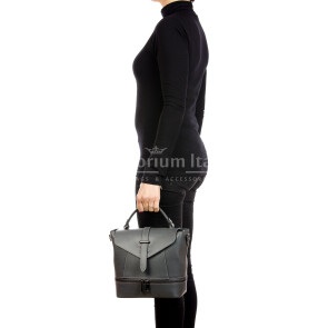 CAMY : женская сумка-рюкзак из жесткой сафьяновой кожи, цвет : СЕРЫЙ, производство Италия