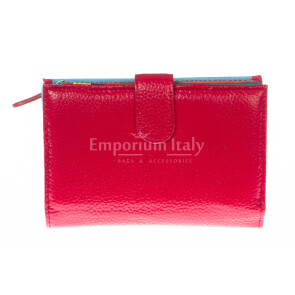 Portafoglio donna in vera pelle tradizionale SANTINI mod NINFEA colore ROSSO Made in Italy.