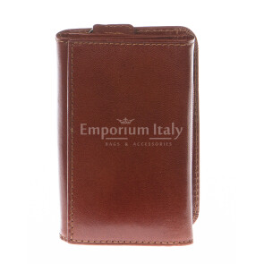 Ladies wallet in genuine traditional leather SANTINI mod IBISCO color BROWN, Made in Italy.