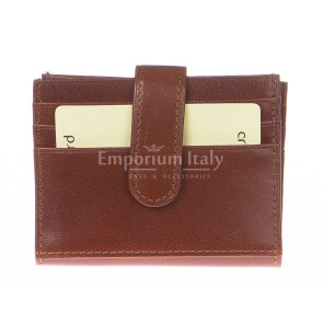 Mens / Ladies cardholder in genuine traditional leather SANTINI mod LIBERIA, color BROWN, Made in Italy.
