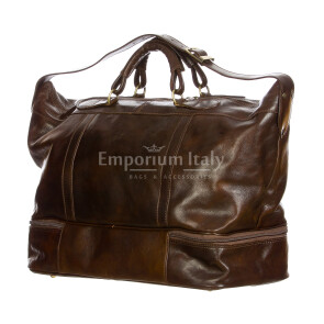 DANUBIO : borsa da viaggio in cuio, colore : TESTAMORO, Made in Italy (Borsa)