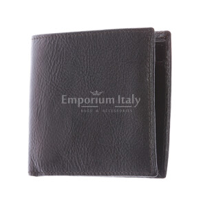 TRENTO: portafoglio uomo, in cuoio italiano, colore: TESTA MORO, Made in Italy