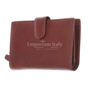 BAHAMAS MINI: portafoglio uomo in cuoio con la chiusura, colore: MARRONE, Made in Italy