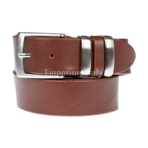 TREVISO: men's leather belt, color: BROWN, Made in Italy