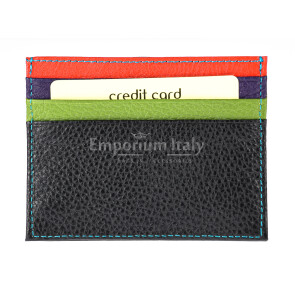 Porta tessere - carte di credito uomo / donna in vera pelle tradizionale SANTINI mod BELGIO, MULTICOLORE, Made in Italy. 