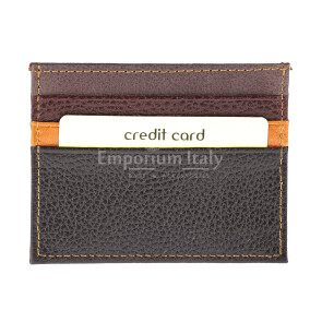Porta tessere - carte di credito uomo / donna in vera pelle tradizionale SANTINI mod BELGIO, colore MULTICOLOR/MARRONE/ARANCIONE/NERO, Made in Italy