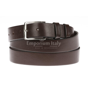 FIUMICINO EXTRA LUNGA: cintura uomo in cuoio, colore: TESTA DI MORO, CHIAROSCURO, Made in Italy