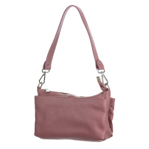 Genuine leather shoulder bag MAGDA, color PINK, CHIAROSCURO, MADE IN ITALY