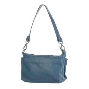 Genuine leather shoulder bag MAGDA, color LIGHT BLUE, CHIAROSCURO, MADE IN ITALY