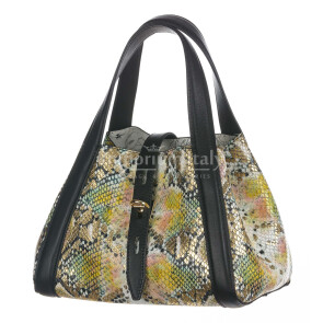  Genuine leather bag INGRID, color MULTICOLOR, CHIAROSCURO, MADE IN ITALY