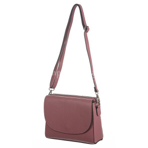 Genuine leather shoulder bag RACHELE, color PINK, CHIAROSCURO, MADE IN ITALY