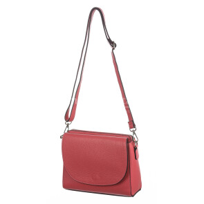 Genuine leather shoulder bag RACHELE, color SALMON PINK, CHIAROSCURO, MADE IN ITALY
