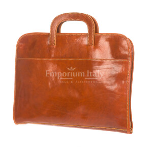 Work / office genuine leather bag CHIAROSCURO mod. ATTILIO, colour HONEY, Made in Italy.