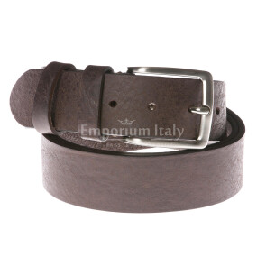 Cintura uomo in vera pelle CHIAROSCURO mod. RIO colore TESTA DI MORO Made in Italy