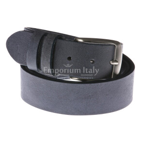 Cintura uomo in vera pelle CHIAROSCURO mod. RIO colore BLU Made in Italy