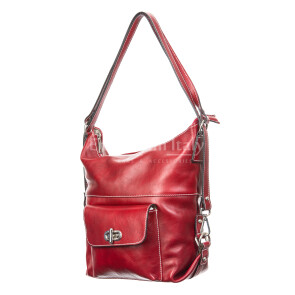 Ladies genuine leather bag CHIAROSCURO mod. MARTA, colour  RED, Made in Italy.