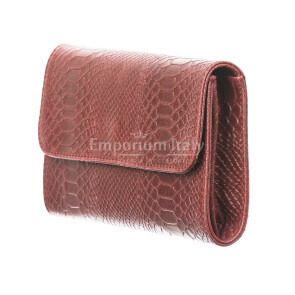 Ladies genuine leather bag CHIARO SCURO mod. EMILIA, BORDO, Made in Italy.