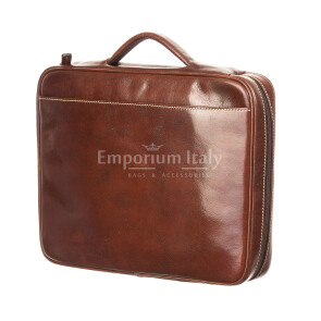 work / office genuine leather bag CHIAROSCURO mod. ALFREDO, colour BROWN, Made in Italy.