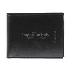 Genuine leather wallet for man MAROCCO, BLACK colour, VALENTINI, MADE IN ITALY