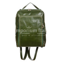 MONTE BIANCO MAXI : men's/women's backpack, genuine buffered leather, color : GREEN, Made in Italy