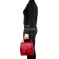 CAMY : женская сумка-рюкзак из жесткой сафьяновой кожи, цвет : КРАСНЫЙ, производство Италия