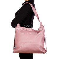 OLIVIA : bag / backpack, soft leather, color : PINK, Made in Italy