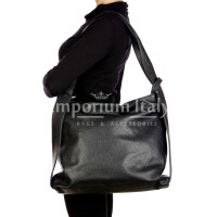 OLIVIA : bag / backpack, soft leather, color : BLACK, Made in Italy
