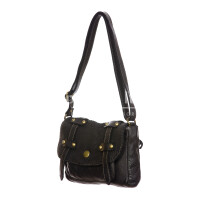 VELIA : ladies bag, artificially aged leather/ vintage, color : BLACK, Made in Italy