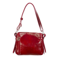 ORNELLA MINIi: ladies shoulder bag in buffered leather, color : RED, Made in Italy