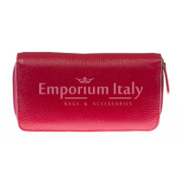 Portafoglio donna in vera pelle tradizionale SANTINI mod CAMOMILLA colore ROSSO Made in Italy.