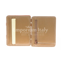 Mens / Ladies cardholder in genuine traditional leather CHIAROSCURO mod CROAZIA, color HONEY, Made in Italy.