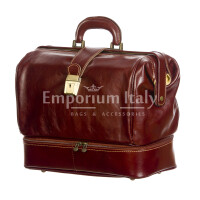  Genuine leather doctor/overnight bag LEONIO, unisex, BROWN colour, CHIAROSCURO, MADE IN ITALY