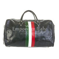 Genuine leather travel bag COMO MEDIUM, Tricolour Italian Flag, CHIAROSCURO, MADE in Italy