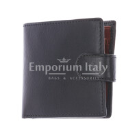 LESOTHO: мужской кожаный кошелек, цвет: ЧЕРНЫЙ / МЕДОВЫЙ, сделано в Италии