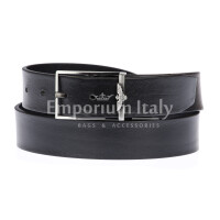 AQUILA ELEGANCE: man's / ladies leather belt, color: BLACK, Made in Italy