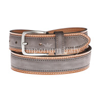 Genuine leather belt for man MONTECCHIO, DARK BROWN/BROWN, CHIAROSCURO, MADE IN ITALY