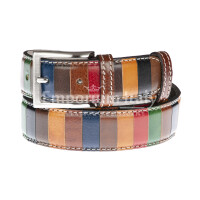 Genuine leather belt for man NARNI, MULTICOLOUR, CHIAROSCURO, MADE IN ITALY - P003190