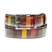 Genuine leather belt for man NARNI, MULTICOLOUR, CHIAROSCURO, MADE IN ITALY - P003194