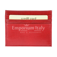 Porta tessere - carte di credito uomo / donna in vera pelle tradizionale SANTINI mod BELGIO, colore ROSSO, Made in Italy.
