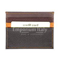 Mens / Ladies cardholder in genuine traditional leather SANTINI mod BELGIO, MULTICOLOUR/BROWN/ORANGE/BLACK, Made in Italy.