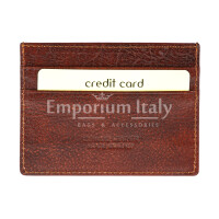 Mens / Ladies cardholder in genuine traditional leather SANTINI mod BELGIO, BROWN, Made in Italy.
