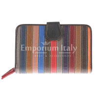  Genuine leather wallet for woman PASSIFLORA, MULTICOLOUR, ARIANNA DINI, MADE IN ITALY
