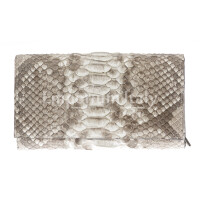 Genuine python skin wallet for woman GIRASOLE, CITES, GREY ROCK colour, SANTINI, MADE IN ITALY  P003491