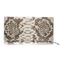 Genuine python skin wallet for woman GIRASOLE, GREY ROCK colour, CITES, MADE IN ITALY